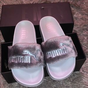 Silver Fenty Slippers
